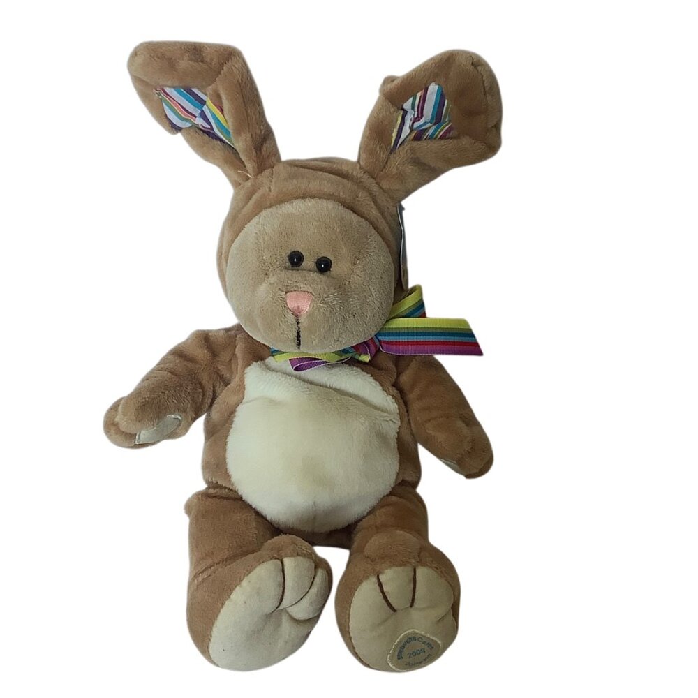 Starbucks 2008 75th Bearista Bear Plush Bunny Costume Rainbow Bow Striped Ears